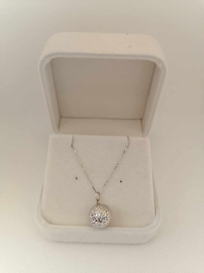 Ball Necklace in White Gold