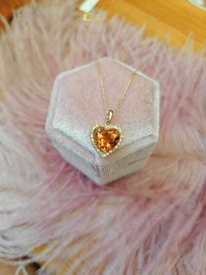 Citrine Heart Necklace