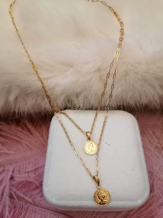 Layered Elizabeth Coin Necklace