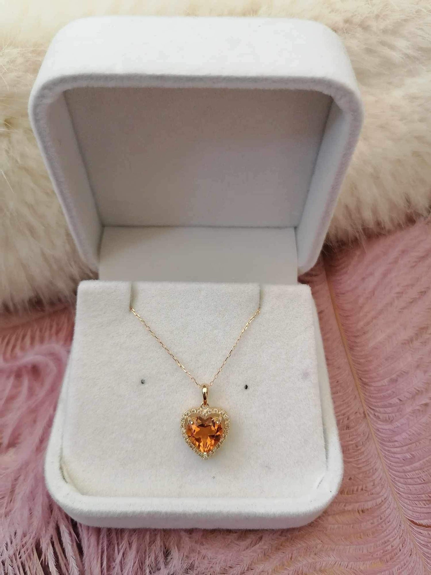 Citrine Heart Necklace