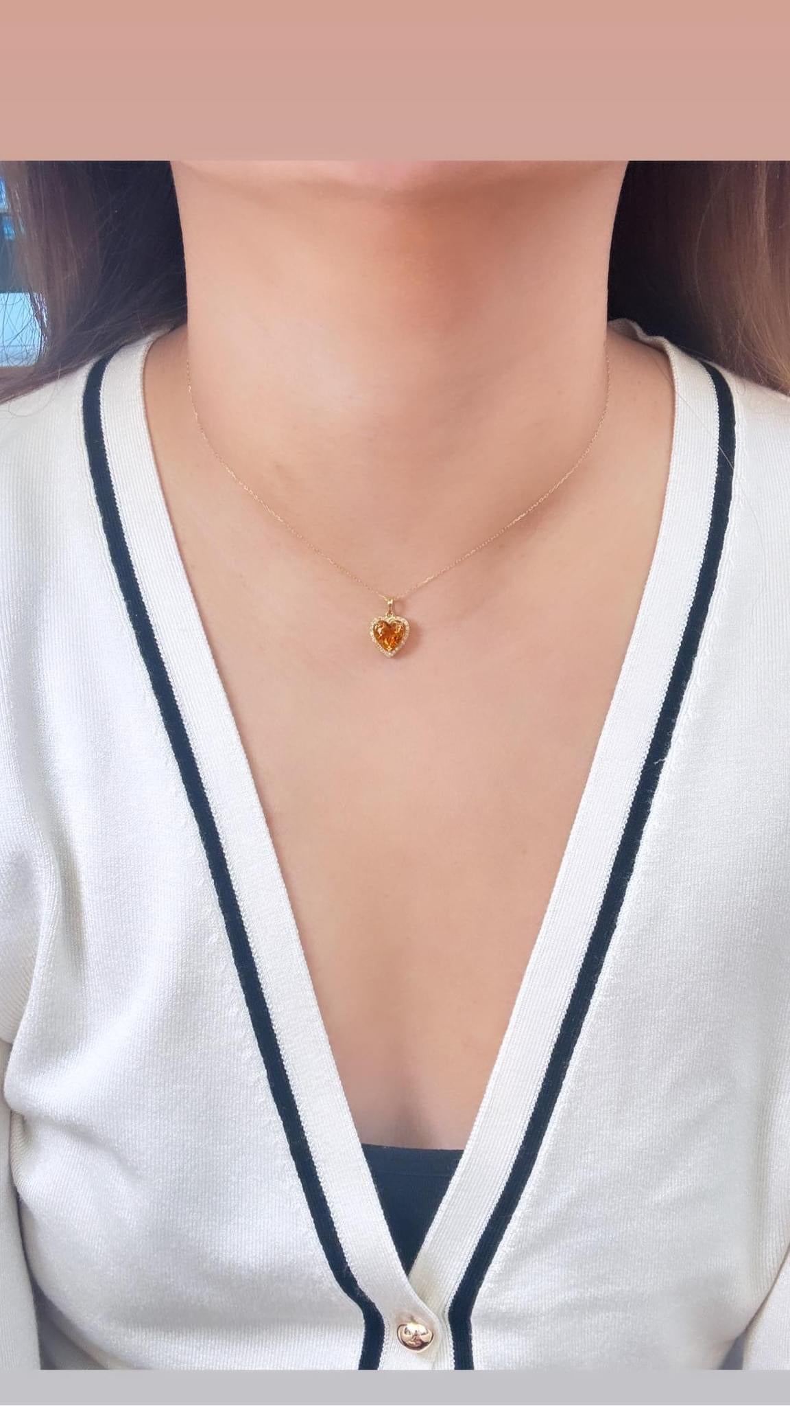 Citrine Heart Necklace