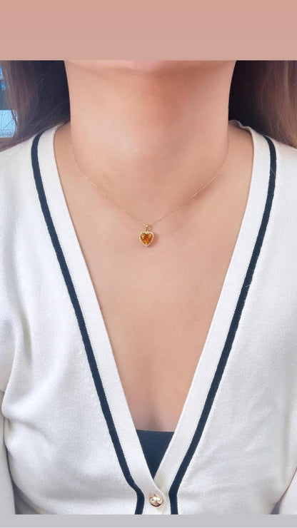 Citrine Heart Necklace